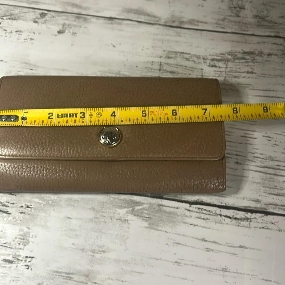 BVLGARI Bulgari Brown Pebbled Leather Wallet Clutch